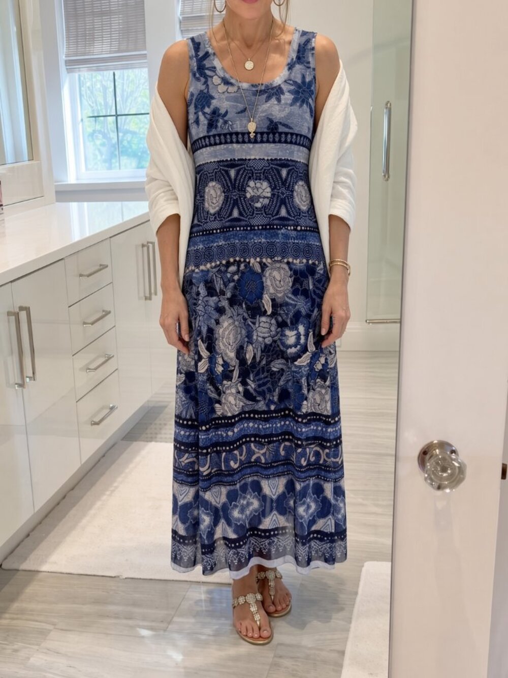 FUZZI SLEEVLESS MESH MAXI DRESS - SIZE MEDIUM